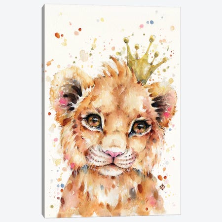 Little Lion Canvas Print #SIL40} by Sillier Than Sally Art Print