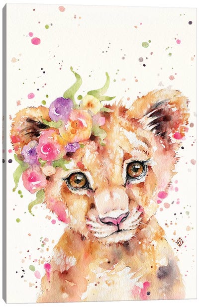 Little Lioness Canvas Art Print - Nursery Room Art