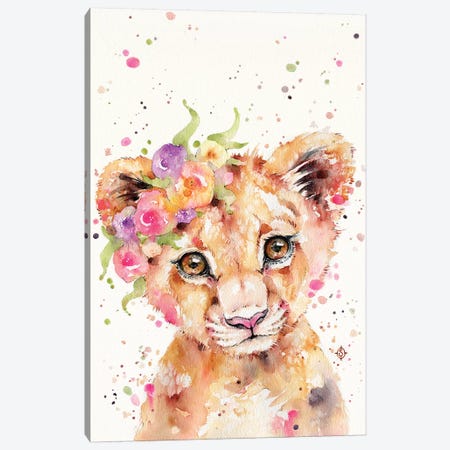 Little Lioness Canvas Print #SIL41} by Sillier Than Sally Canvas Print