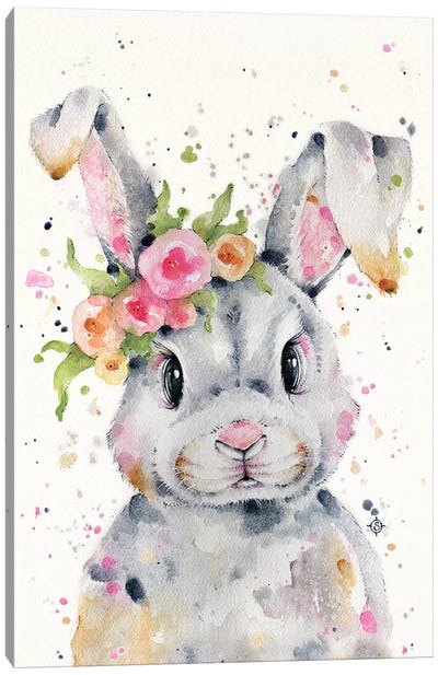 Little Miss Bunny Canvas Art Print - Nursery Room Art