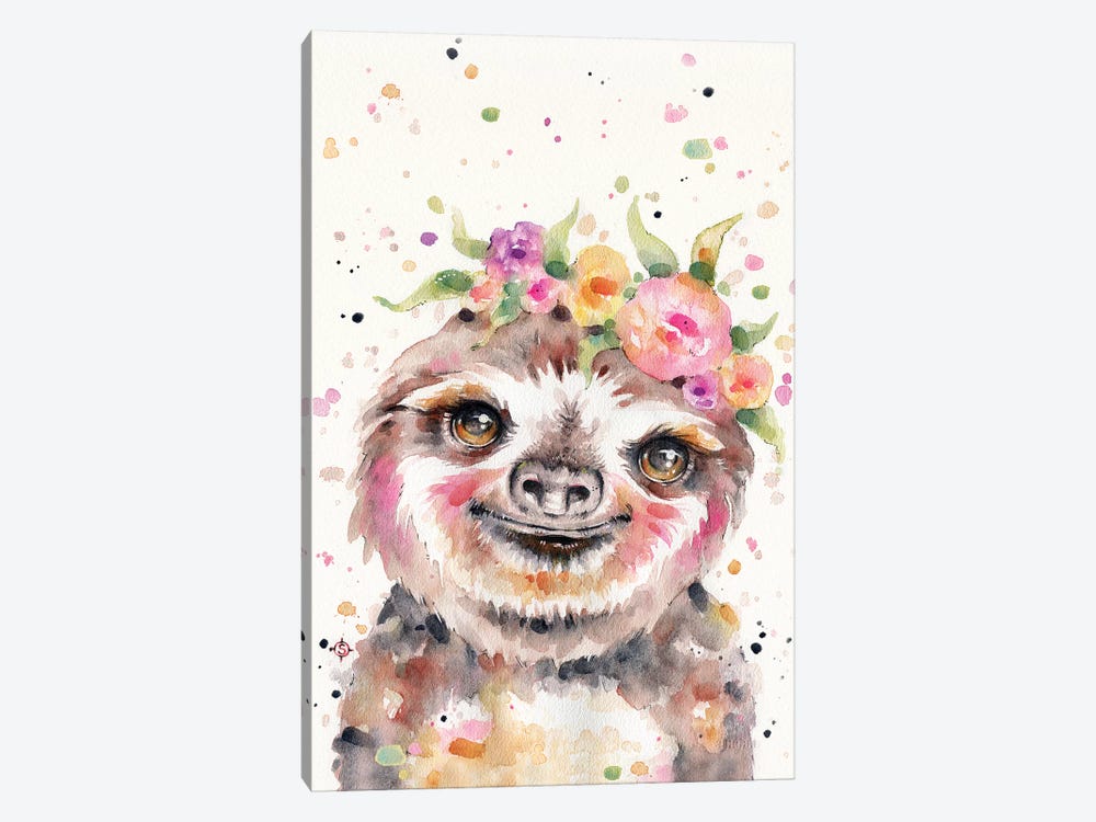 Little Sloth by Sillier Than Sally 1-piece Canvas Artwork