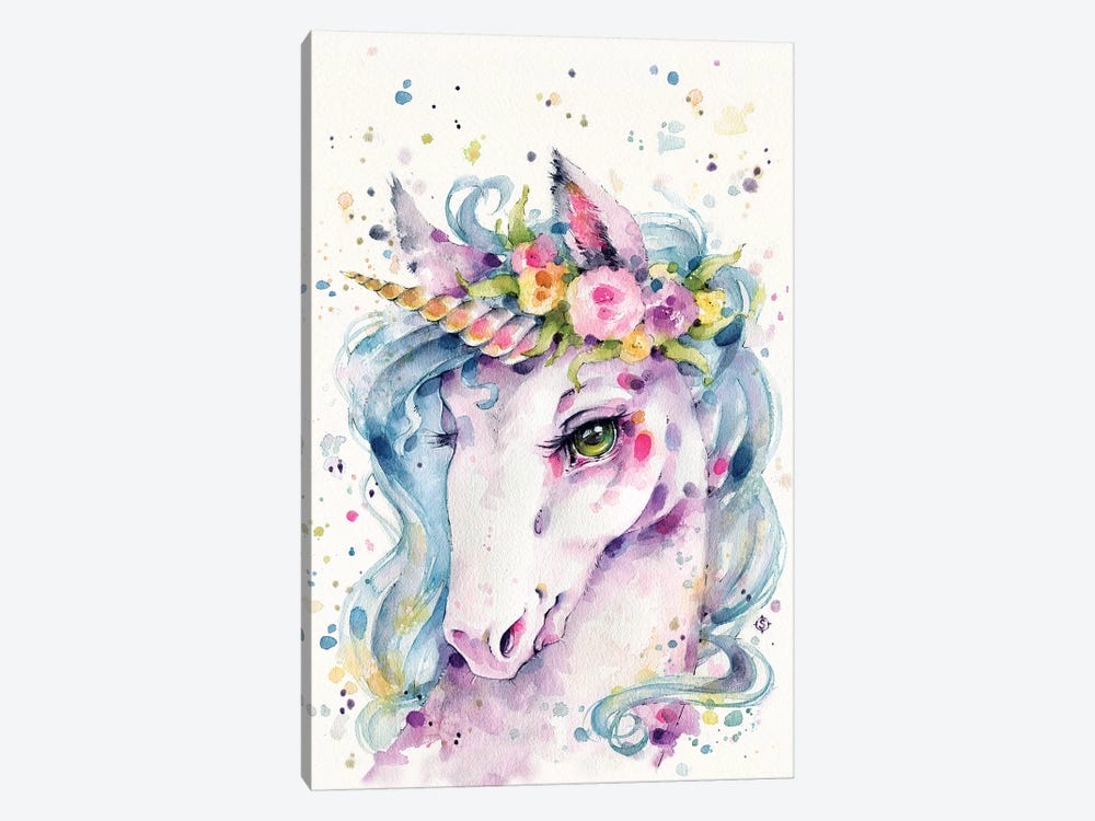 Little Unicorn by Sillier Than Sally 1-piece Canvas Art Print