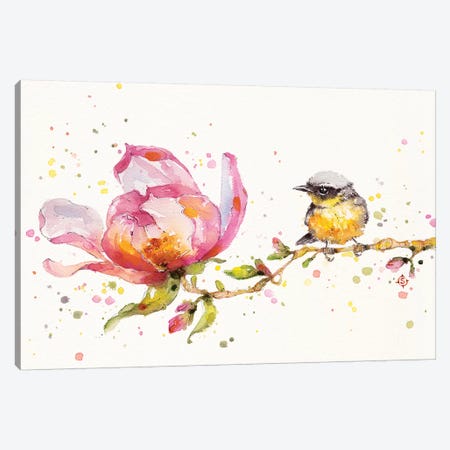 Magnolia & Buddy Canvas Print #SIL47} by Sillier Than Sally Canvas Artwork