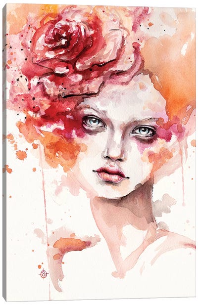 Peaches & Cream Canvas Art Print - Pantone Living Coral 2019