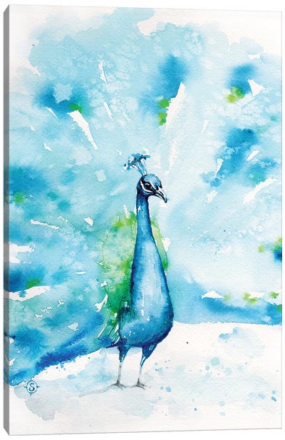 Peacocks About Canvas Art Print - Peacock Art