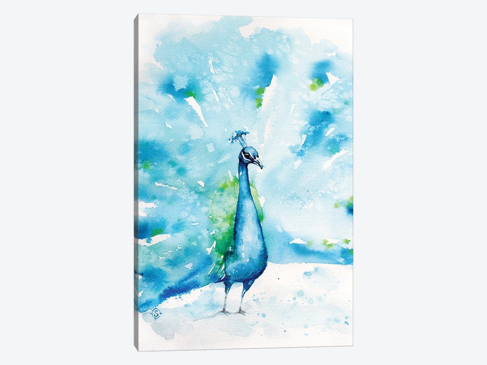 Peacocks About by Sillier Than Sally 1-piece Canvas Print