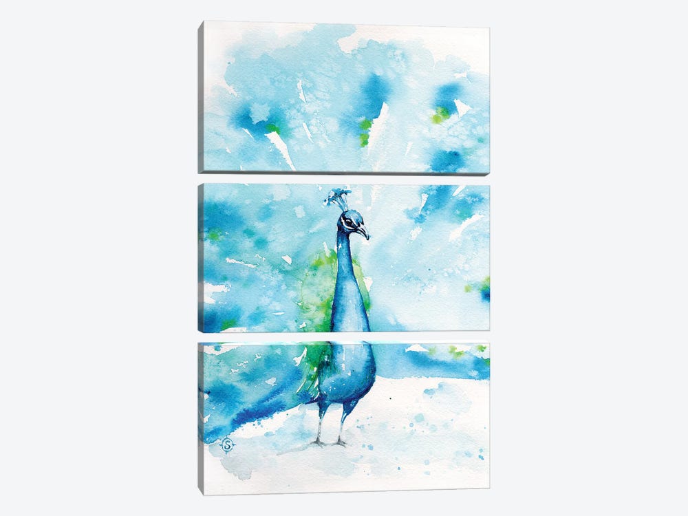 Peacocks About by Sillier Than Sally 3-piece Art Print