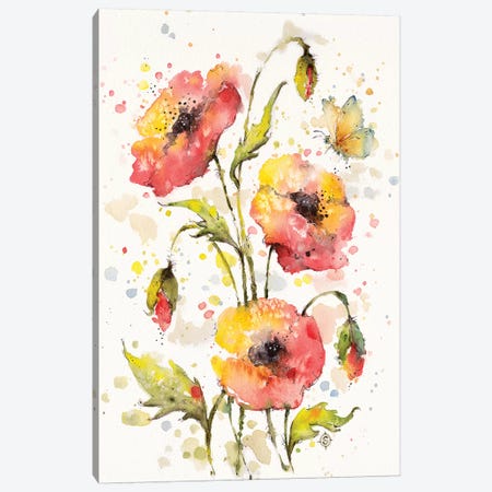 Poppies Galore Canvas Print #SIL59} by Sillier Than Sally Canvas Art