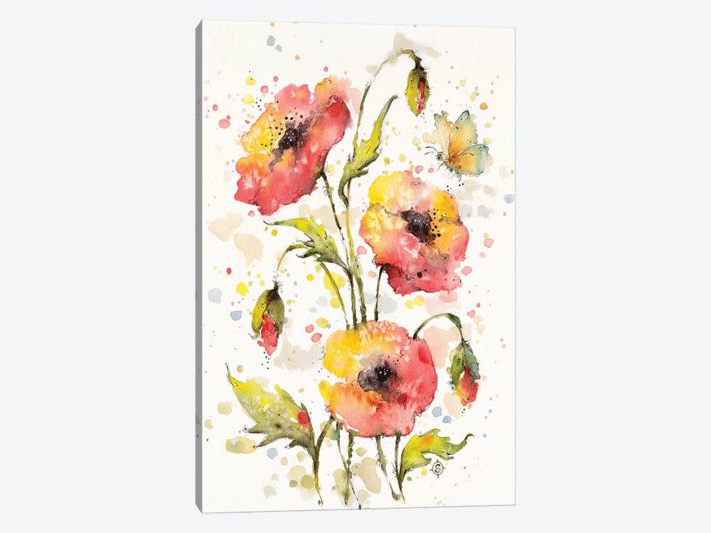 Poppies Galore by Sillier Than Sally 1-piece Canvas Art Print