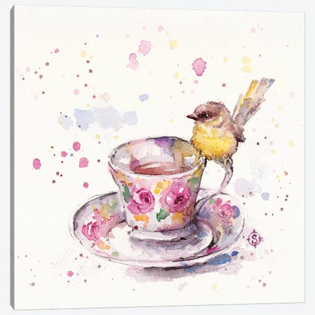 There's Always Time For Tea Canvas Print #SIL66} by Sillier Than Sally Canvas Artwork