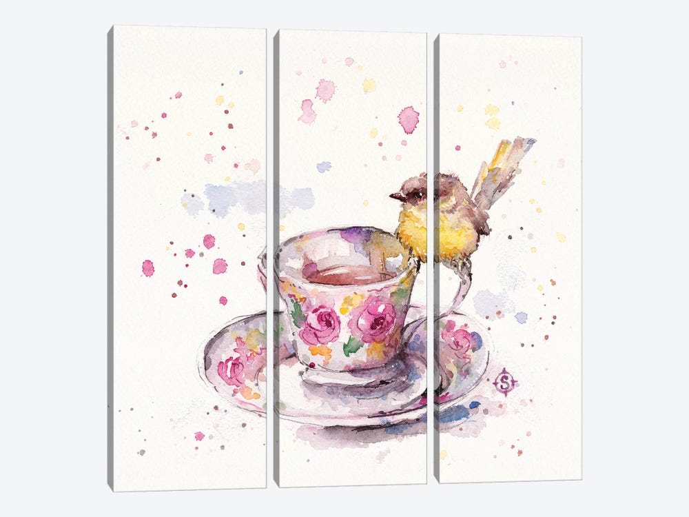 There's Always Time For Tea by Sillier Than Sally 3-piece Canvas Art Print