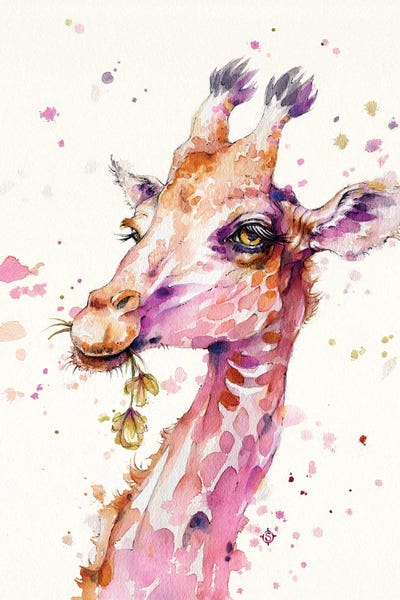 A Lovely & Lofty View (Giraffe) by Sillier Than Sally canvas print