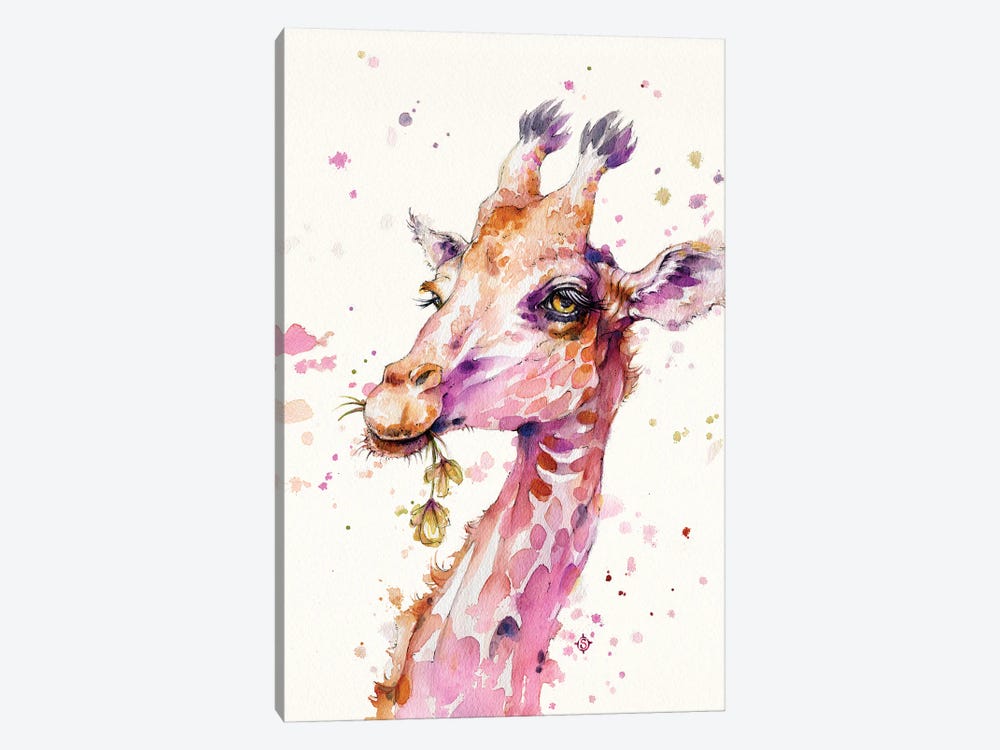 A Lovely & Lofty View (Giraffe) by Sillier Than Sally 1-piece Canvas Artwork