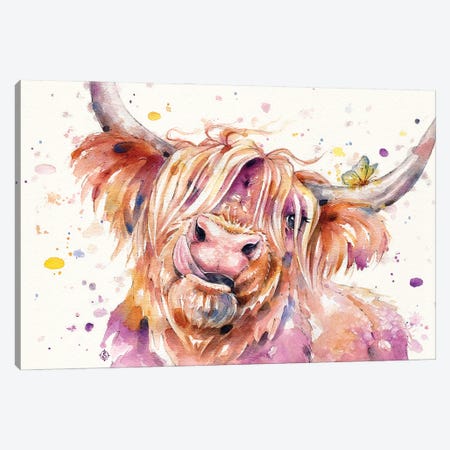 Bad Hair Don't Care (Scottish Highland Cow) Canvas Print #SIL76} by Sillier Than Sally Canvas Print