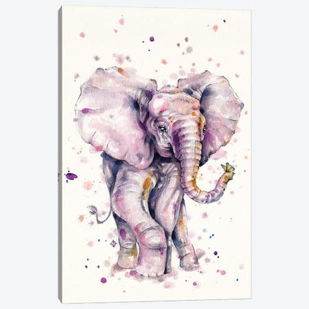 Elly Love (Baby Elephant) Canvas Print #SIL77} by Sillier Than Sally Canvas Print