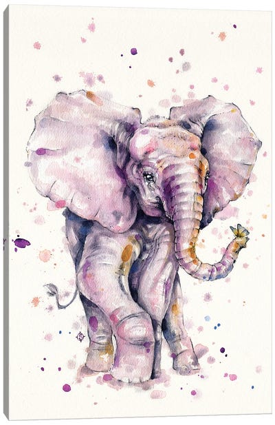 Elly Love (Baby Elephant) Canvas Art Print - Sillier Than Sally