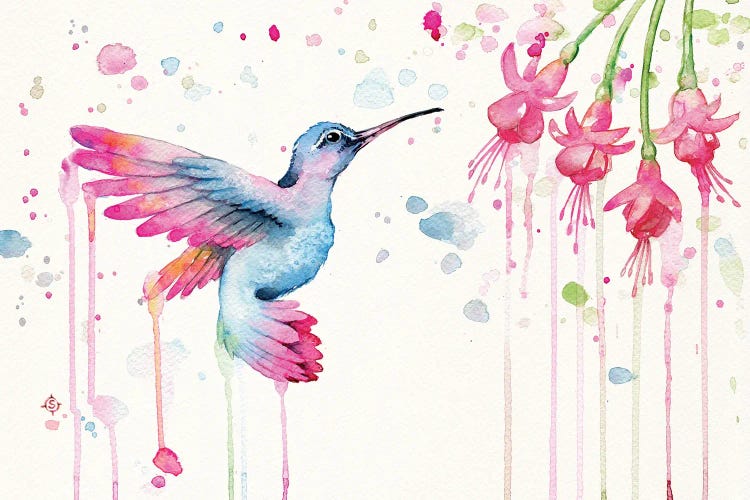 Hummingbird Garden by Sillier Than Sally wall art