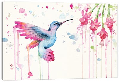 Hummingbird Garden Canvas Art Print - Sillier Than Sally
