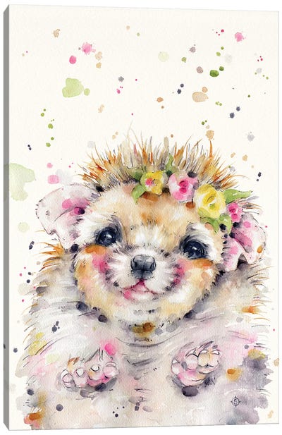Little Hedgehog Canvas Art Print - Sillier Than Sally