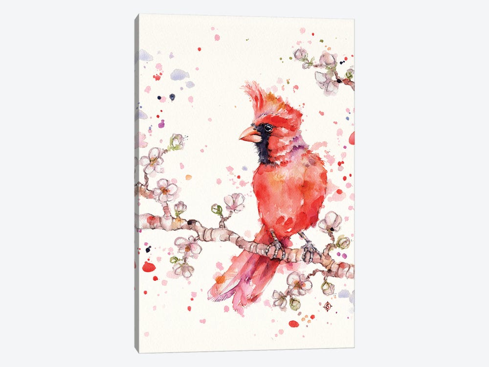 A Change In Seasons (Cardinal Bird) by Sillier Than Sally 1-piece Canvas Art Print