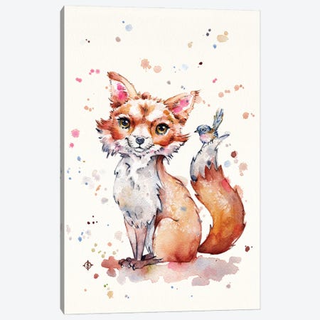Sweet Fox Canvas Print #SIL85} by Sillier Than Sally Canvas Artwork