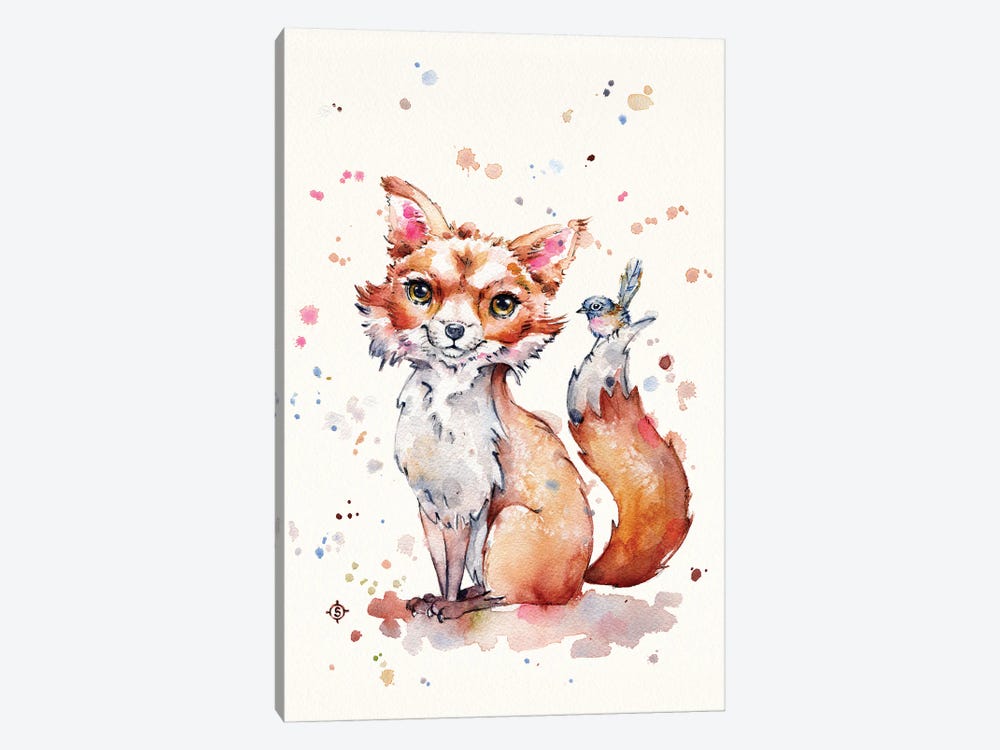 Sweet Fox by Sillier Than Sally 1-piece Canvas Art