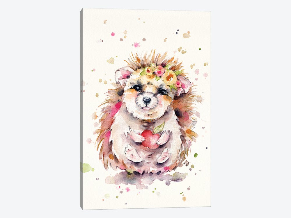 Sweet Hedgehog by Sillier Than Sally 1-piece Canvas Wall Art