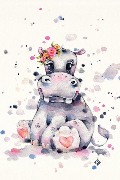 Hippopotamuses: Sweet Hippo by Sillier Than Sally