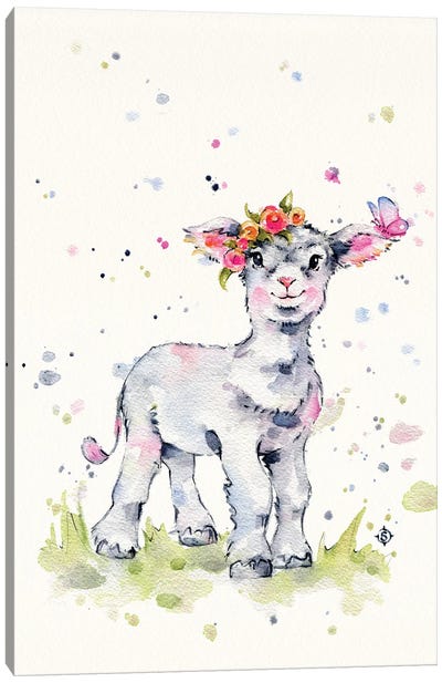 Sweet Lamb Canvas Art Print - Sillier Than Sally