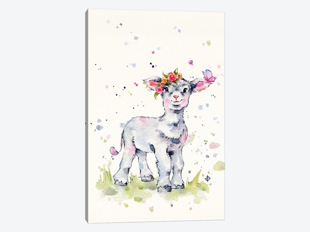 Sweet Lamb by Sillier Than Sally 1-piece Canvas Art Print