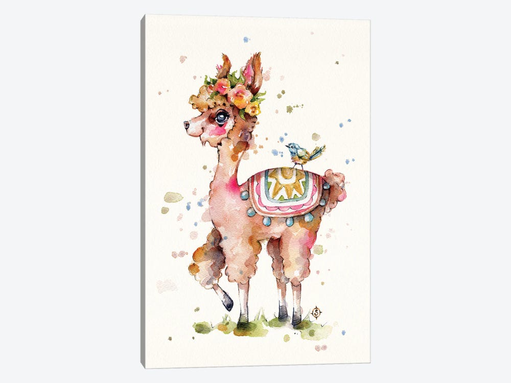Sweet Llama by Sillier Than Sally 1-piece Canvas Artwork