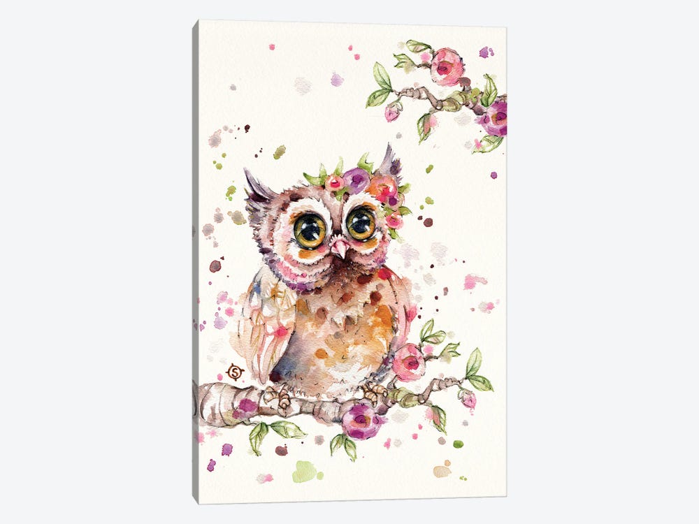 Sweet Owl by Sillier Than Sally 1-piece Canvas Art Print