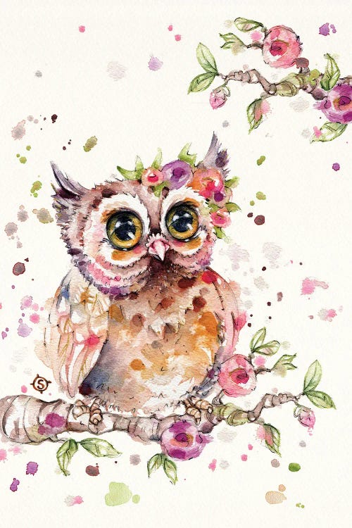 Sweet Owl by Sillier Than Sally wall art