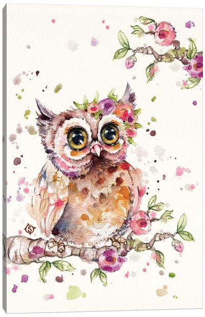 Sweet Owl Canvas Art Print - Sillier Than Sally
