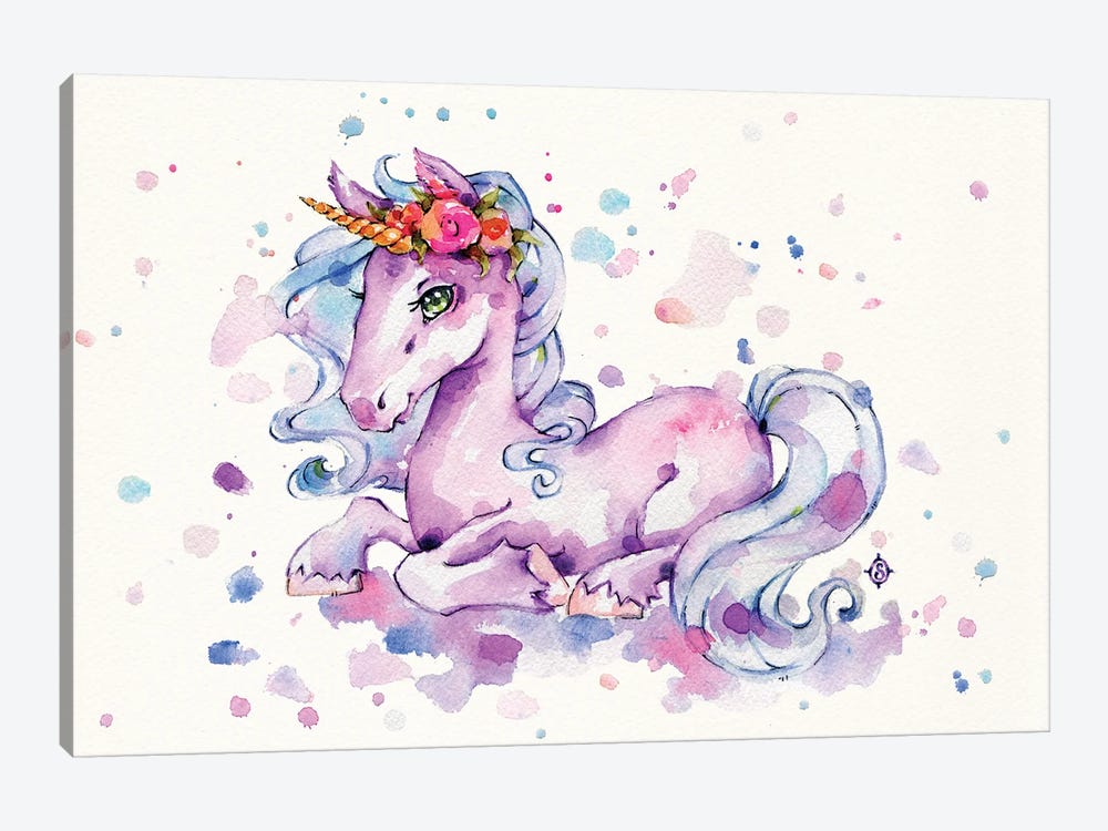 Sweet Unicorn by Sillier Than Sally 1-piece Canvas Wall Art