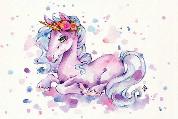 Kids Fantasy Art: Sweet Unicorn by Sillier Than Sally