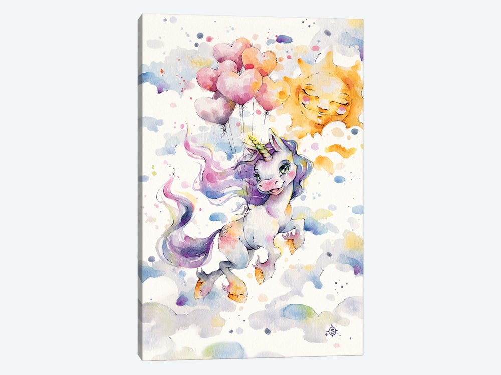 Unicorn Playtime by Sillier Than Sally 1-piece Canvas Print
