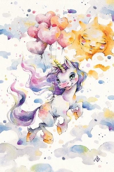Kids Astronomy & Space Art: Unicorn Playtime by Sillier Than Sally