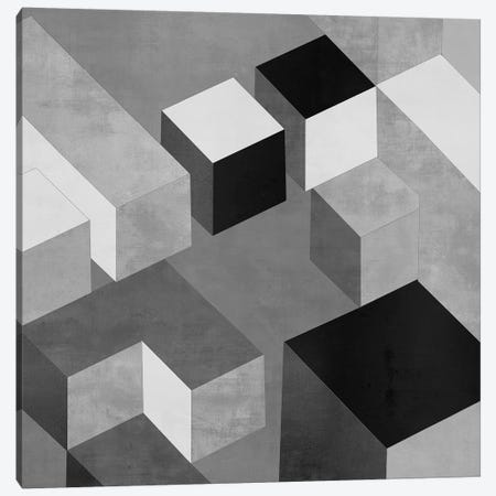 Cubic In Grey II Canvas Print #SIM4} by Todd Simmons Canvas Art Print