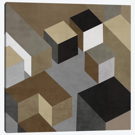 Cubic In Neutral I Canvas Print #SIM5} by Todd Simmons Art Print