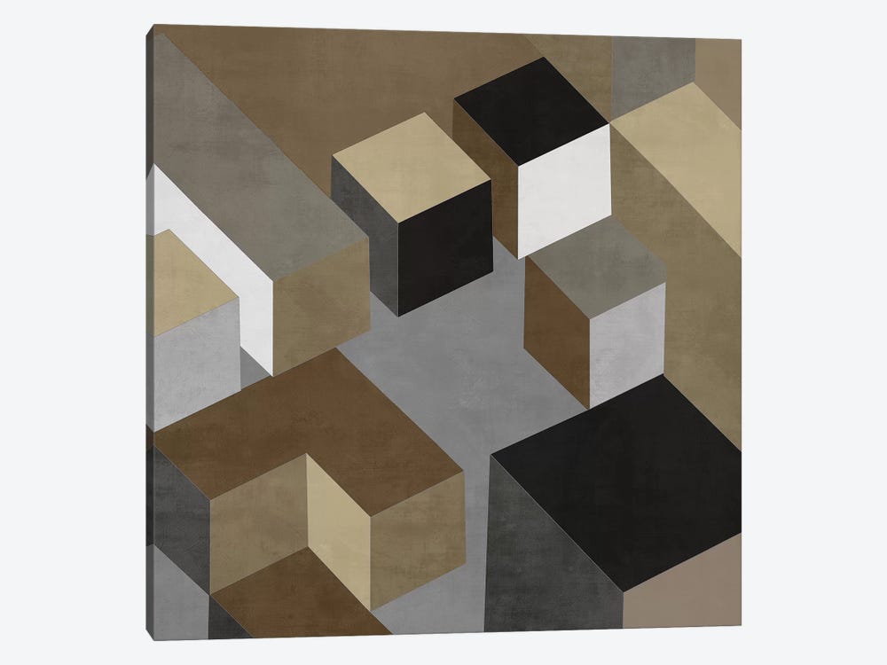 Cubic In Neutral I by Todd Simmons 1-piece Canvas Print