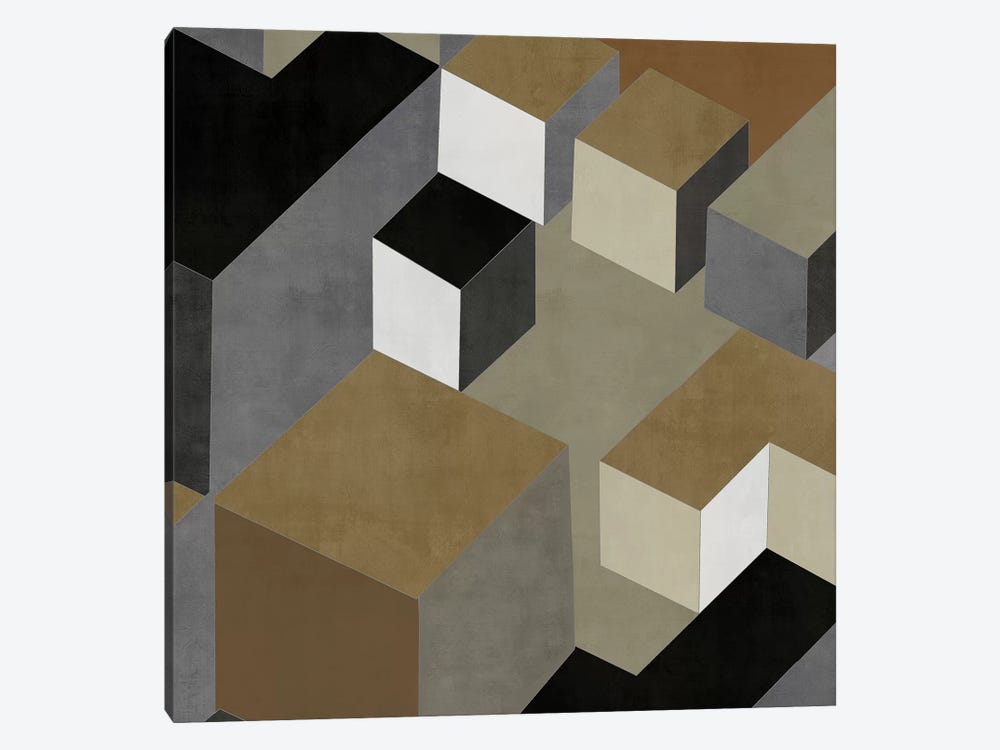 Cubic In Neutral II by Todd Simmons 1-piece Canvas Artwork