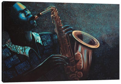 Jazz Man Canvas Art Print - Saxophone Art