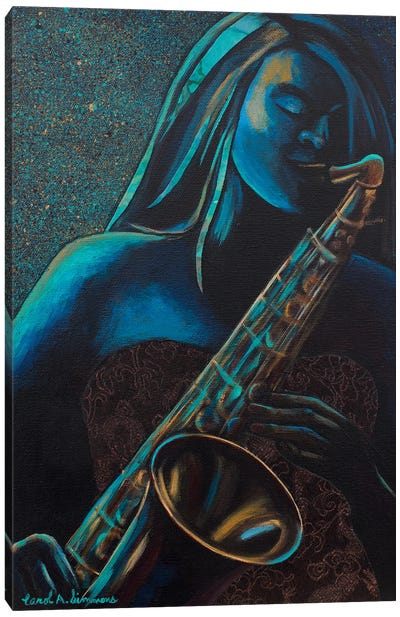 Lady Blue Canvas Art Print - Jazz Art