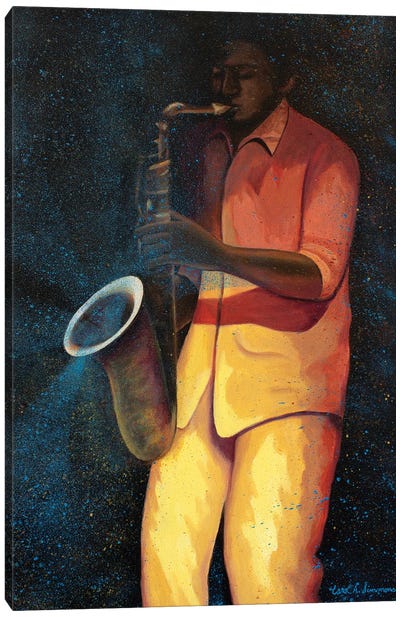 Oahu Blues Canvas Art Print - Saxophone Art