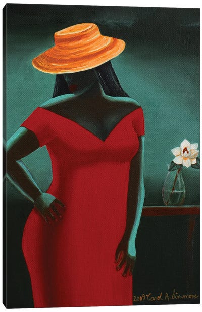 Sweetgrass Hat And Magnolia XXI Canvas Art Print - Carol A. Simmons