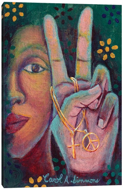 Peace And Blessings Canvas Art Print - Carol A. Simmons