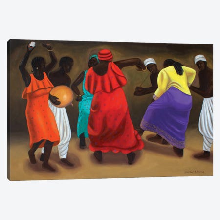 African Dancers Canvas Print #SIO19} by Carol A. Simmons Canvas Art Print