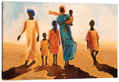 Looking For Shelter Canvas Art Print - Families