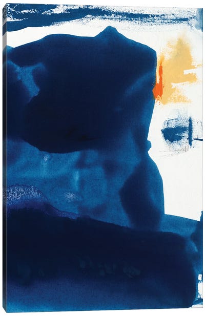 Blue Amore I Canvas Art Print - Indigo & White 